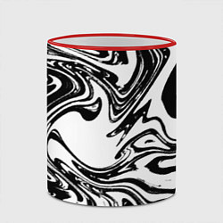 Кружка 3D Абстрактная черно-белая, цвет: 3D-красный кант — фото 2