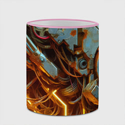 Кружка 3D Cyber armor - ai art, цвет: 3D-розовый кант — фото 2