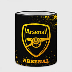 Кружка 3D Arsenal - gold gradient, цвет: 3D-черный кант — фото 2