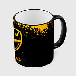 Кружка 3D Arsenal - gold gradient, цвет: 3D-черный кант