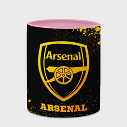 Кружка 3D Arsenal - gold gradient, цвет: 3D-белый + розовый — фото 2