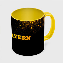 Кружка 3D Bayern - gold gradient по-горизонтали, цвет: 3D-белый + желтый