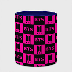 Кружка 3D BTS pattern pink logo, цвет: 3D-белый + синий — фото 2