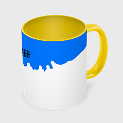 Кружка 3D Papa Roach rock bend, цвет: 3D-белый + желтый