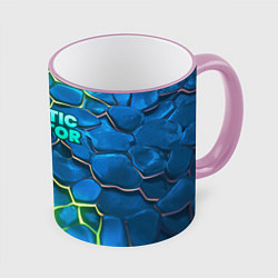 Кружка 3D Abiotic Factor logo bright neon, цвет: 3D-розовый кант