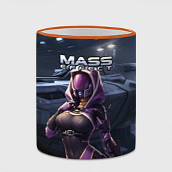 Кружка 3D Mass Effect ТалиЗора и космический корабль, цвет: 3D-оранжевый кант — фото 2