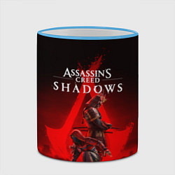 Кружка 3D Главные герои Assassins creed shadows, цвет: 3D-небесно-голубой кант — фото 2