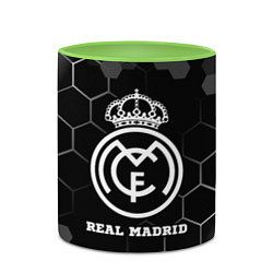 Кружка 3D Real Madrid sport на темном фоне, цвет: 3D-белый + светло-зеленый — фото 2