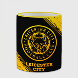 Кружка 3D Leicester City - gold gradient, цвет: 3D-желтый кант — фото 2