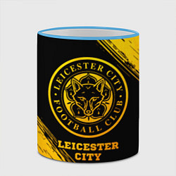 Кружка 3D Leicester City - gold gradient, цвет: 3D-небесно-голубой кант — фото 2