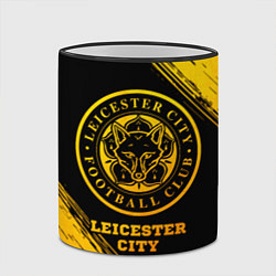 Кружка 3D Leicester City - gold gradient, цвет: 3D-черный кант — фото 2