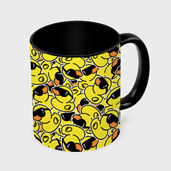 Кружка 3D Уточки в очках, цвет: 3D-белый + черный