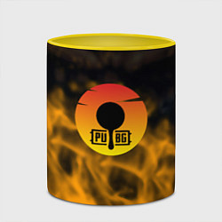 Кружка 3D PUBG огненный стиль, цвет: 3D-белый + желтый — фото 2