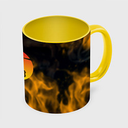 Кружка 3D PUBG огненный стиль, цвет: 3D-белый + желтый
