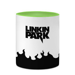 Кружка 3D Linkin park rock fire, цвет: 3D-белый + светло-зеленый — фото 2