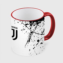 Кружка 3D Juventus краски текстура спорт, цвет: 3D-красный кант