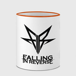 Кружка 3D Falling in Reverse band logo, цвет: 3D-оранжевый кант — фото 2