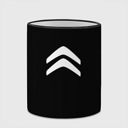 Кружка 3D Citroen white logo, цвет: 3D-черный кант — фото 2