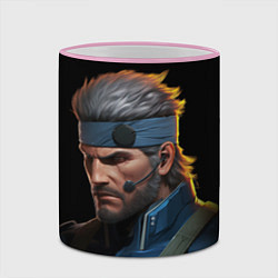 Кружка 3D Веном Снейк из игры Metal gear, цвет: 3D-розовый кант — фото 2