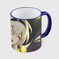 Кружка 3D Honkai Star Rail Firefly smile, цвет: 3D-синий кант