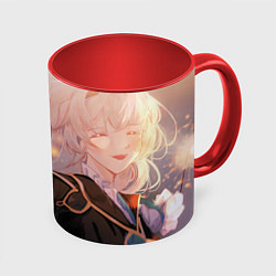 Кружка 3D Honkai Star Rail Firefly smile, цвет: 3D-белый + красный