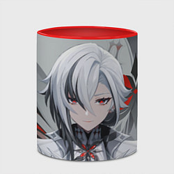 Кружка 3D Arlecchino Genshin Impact, цвет: 3D-белый + красный — фото 2