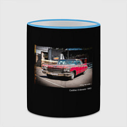 Кружка 3D Ретро автомобиль Cadillac Eldorado 1960 года, цвет: 3D-небесно-голубой кант — фото 2