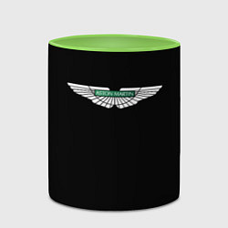 Кружка 3D Aston Martin logo, цвет: 3D-белый + светло-зеленый — фото 2