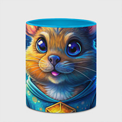Кружка 3D Криптовалютный хомяк, цвет: 3D-белый + небесно-голубой — фото 2