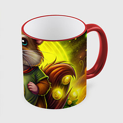 Кружка 3D Крипто-хомяк, цвет: 3D-красный кант