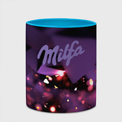 Кружка 3D Milfa logo, цвет: 3D-белый + небесно-голубой — фото 2