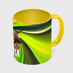 Кружка 3D Шлепа в очках, цвет: 3D-белый + желтый