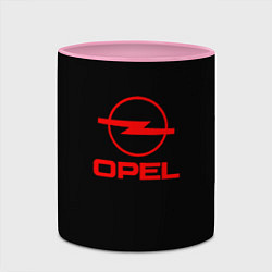 Кружка 3D Opel red logo auto, цвет: 3D-белый + розовый — фото 2