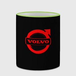 Кружка 3D Volvo red logo auto, цвет: 3D-светло-зеленый кант — фото 2
