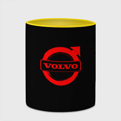 Кружка 3D Volvo red logo auto, цвет: 3D-белый + желтый — фото 2