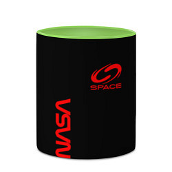 Кружка 3D Nasa space red logo, цвет: 3D-белый + светло-зеленый — фото 2