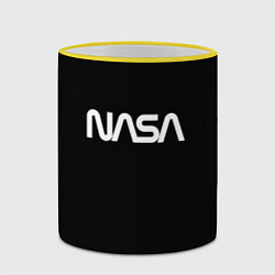 Кружка 3D Nasa white logo, цвет: 3D-желтый кант — фото 2