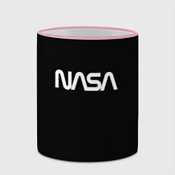 Кружка 3D Nasa white logo, цвет: 3D-розовый кант — фото 2