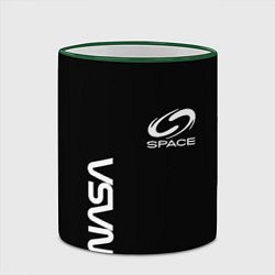 Кружка 3D Nasa space logo white, цвет: 3D-зеленый кант — фото 2