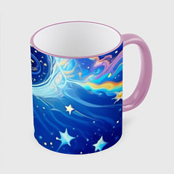 Кружка 3D Звездный лес, цвет: 3D-розовый кант
