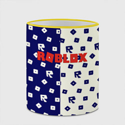 Кружка 3D Roblox pattern, цвет: 3D-желтый кант — фото 2