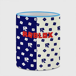 Кружка 3D Roblox pattern, цвет: 3D-небесно-голубой кант — фото 2