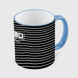 Кружка 3D Thirty Seconds to Mars pattern optic, цвет: 3D-небесно-голубой кант