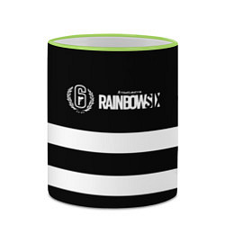 Кружка 3D Rainbow six geometry line, цвет: 3D-светло-зеленый кант — фото 2