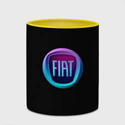 Кружка 3D FIAT logo neon, цвет: 3D-белый + желтый — фото 2