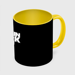 Кружка 3D Lnkin park logo white, цвет: 3D-белый + желтый