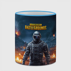 Кружка 3D PUBG персонаж в ночном городе, цвет: 3D-небесно-голубой кант — фото 2
