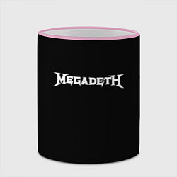 Кружка 3D Megadeth logo white, цвет: 3D-розовый кант — фото 2