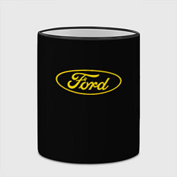 Кружка 3D Ford logo yellow, цвет: 3D-черный кант — фото 2