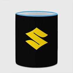 Кружка 3D Suzuki logo yellow, цвет: 3D-небесно-голубой кант — фото 2